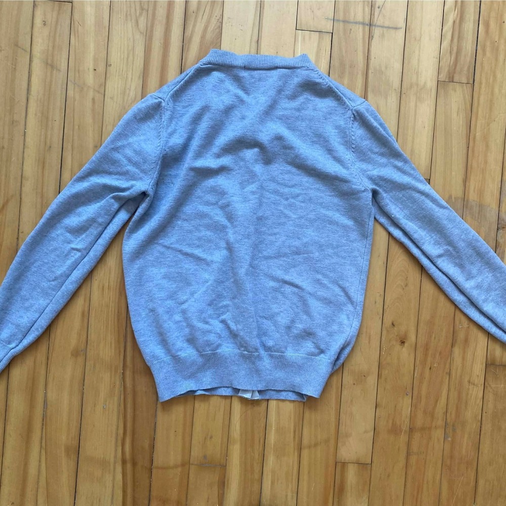 Comme des Garcons PLAY Cardigan Grey Red Heart Logo Button Up Size Medium - Picture 2 of 5